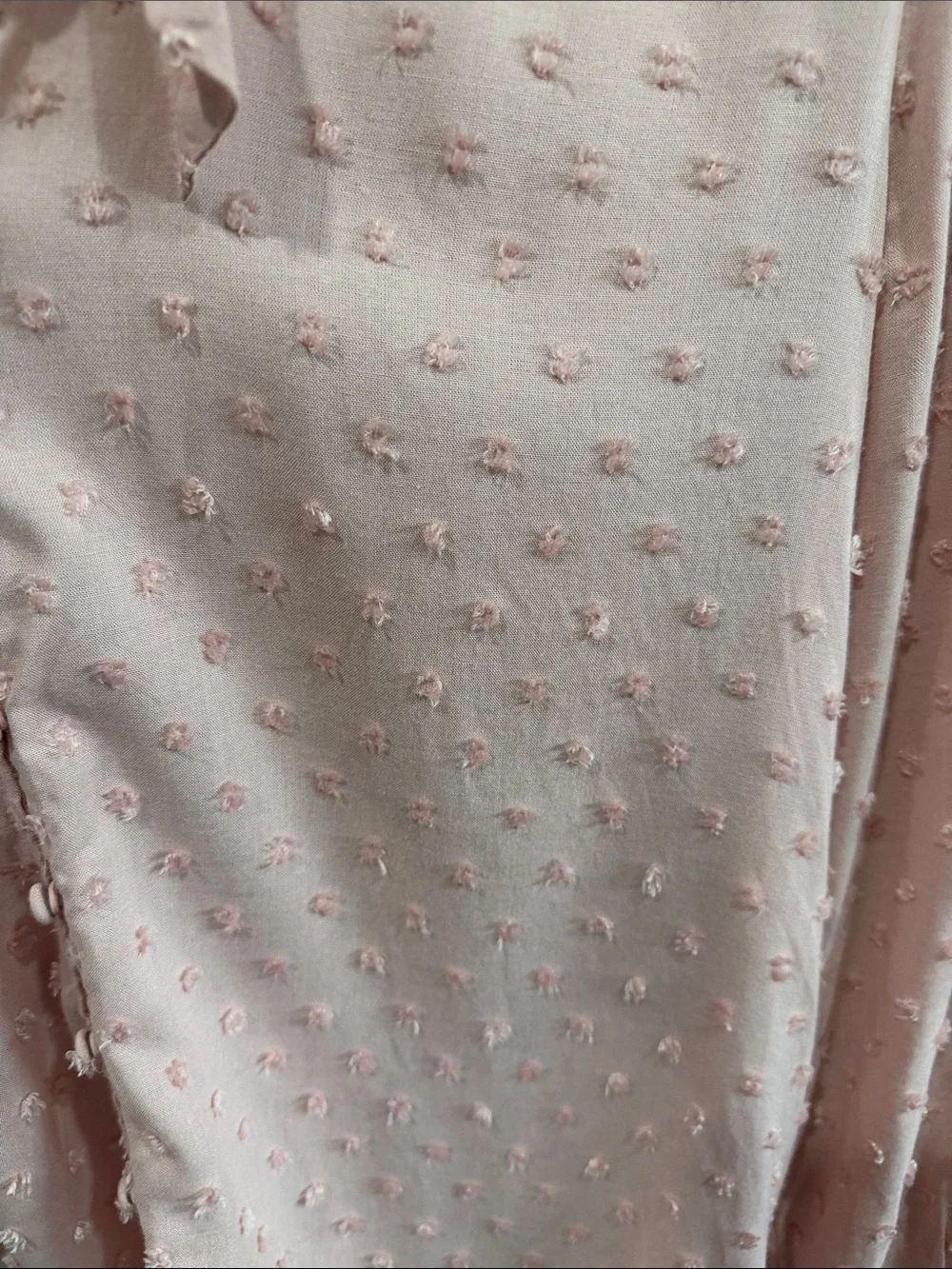 LOFT Feminine Balletcore Swiss Dot Button Front Top Size S